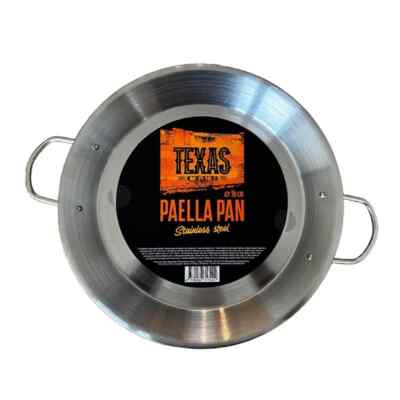 Texas Club Edelstahl Paella Pfanne 36 cm für Kamado Bono Media Grande Limited