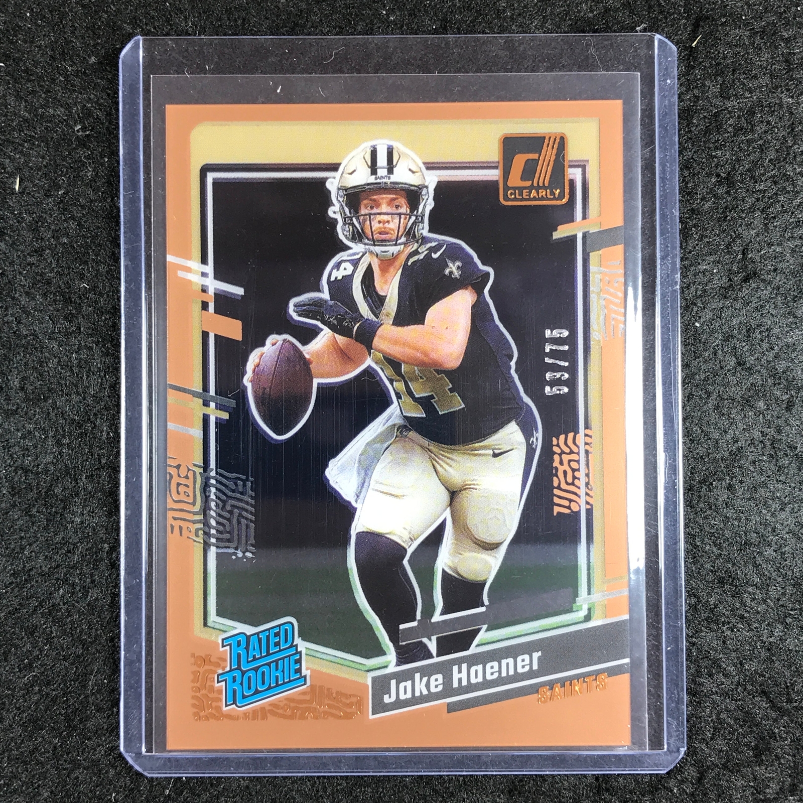 2023 Clearly Donruss Football JAKE HAENER Rated Rookie Orange 59/75 #63