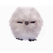 Gufo Ball Diametro 7 cm Addobbo Albero Natale Decorazione Appendibile Bianco