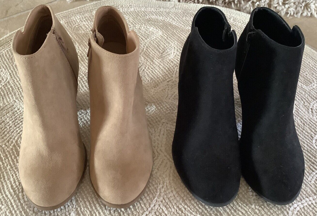 2 Pair Old Navy 2016 Basic Heeled Bootie Zip Up S… - image 2