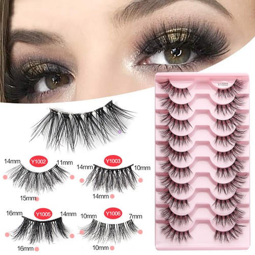 10 pares de medias pestañas segmentadas reutilizables extensión de pestañas pestañas postizas / - Imagen 5 de 34