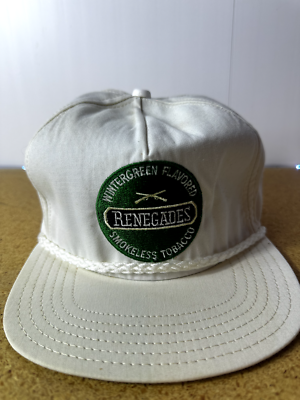 Vintage Renegades Wintergreen Flavored Smokeless Tobacco White Snapback Hat  USA