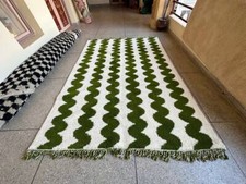 GORGEOUS BENIOURAIN CARPET, Moroccan Handmade Rug, Green Rug, Living Room Rug,