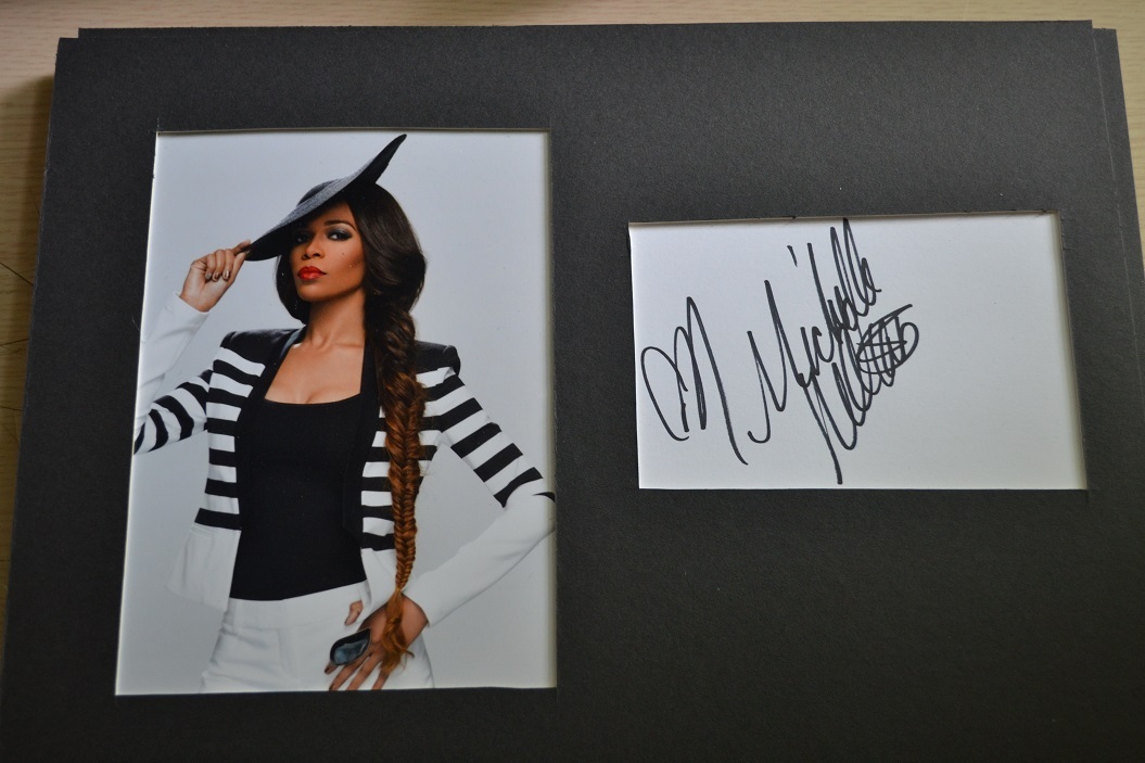MICHELLE WILLIAMS AUTOGRAPH SIGNED A4 MOUNT (MUSIC) COA 55 | eBay