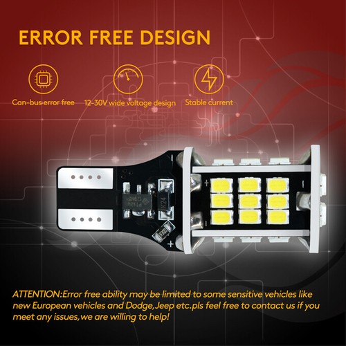 2x 921 912 T15 30-LED 3020 Luz de Reversa de Estacionamiento Luces Estacionamiento Bombilla Blanca 6000K - Imagen 3 de 7