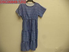 NWT - Women's Blue with White Designs Dress, Size L, 1164565