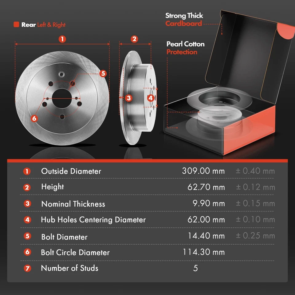 16 rotores de disco delanteros y traseros y pastillas de freno + pinzas de freno para Toyota Sienna Foto 3 de 4