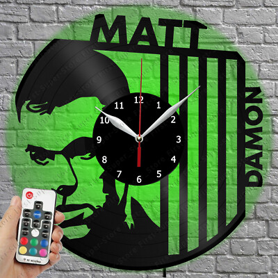 LED Clock Matt Damon Vinyl Record Wall Clock Led Light Wall Clock 4684