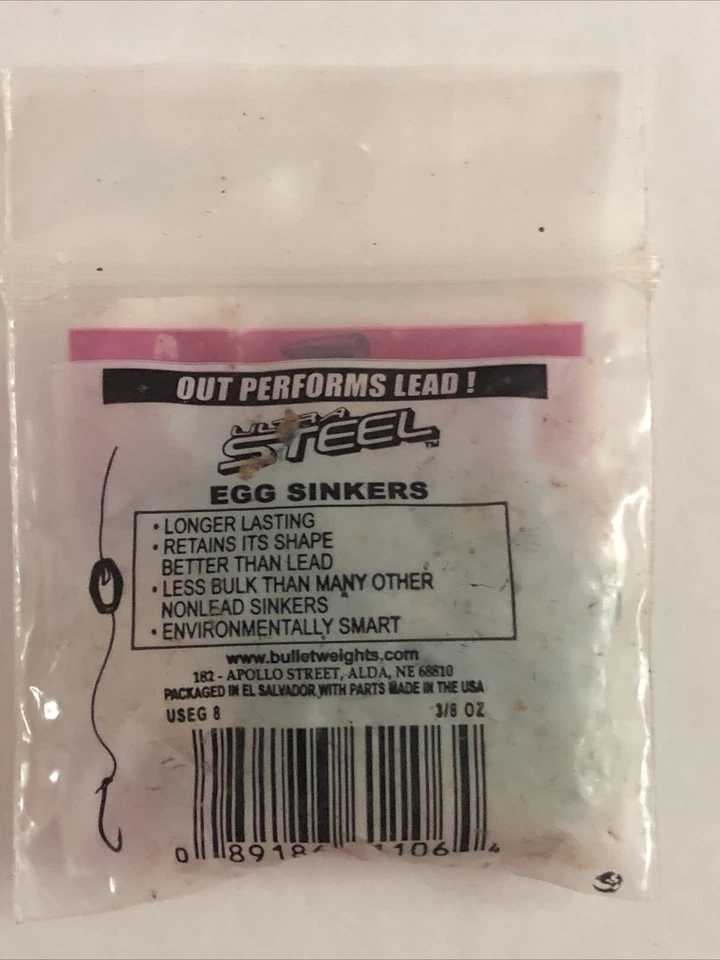 Bullet Weights Ultra Steel Egg Sinkers 3/8 oz - Paquete de 7 Foto 2 de 2
