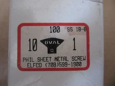 (100) #10 X 1" Stainless Philips Oval Head Sheet Metal Screws NEW!!! Free Ship