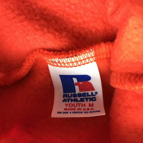 Vintage Russell Athletic Kids Sweatpants Boys Medium Orange Jogger USA Made 90s - Picture 2 of 11