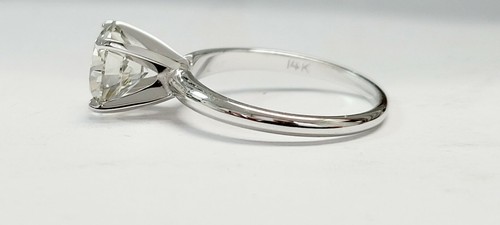 Anello di Fidanzamento Certificato Oro Bianco 14K Taglio Tondo Coltivato in Laboratorio Diamante 1,67c - Foto 3 di 3