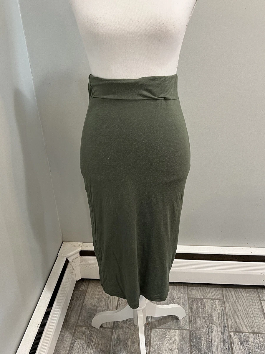 BLQ Basic Women s Pencil Skirt Green Size Small Revolve Stretch