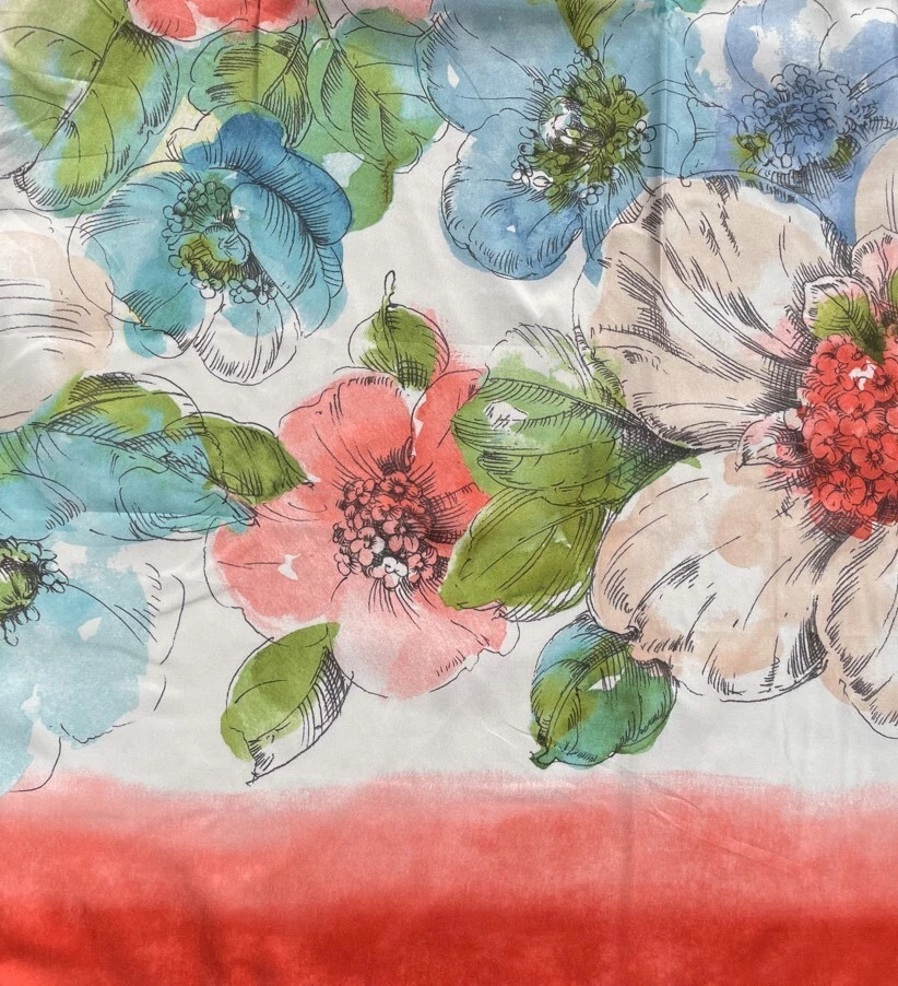 Cortina de chuveiro Saturday Knight coral aquarela floral tecido poliéster 70x72 - Imagem 3 de 4