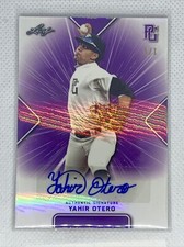 2021 LEAF PERFECT GAME PURPLE PAPER REFRACTOR YAHIR OTERO RC AUTO # 1/1