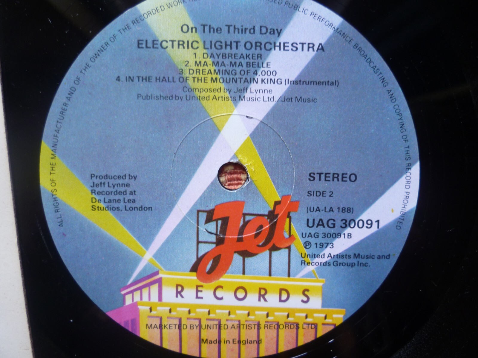 ELECTRIC LIGHT ORCHESTRA ON THE THIRD DAY ( LP UK Jet UAG 30091 Ex