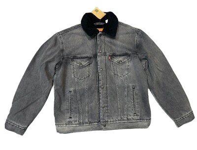 Levi's Men's Vintage Fit Sherpa Trucker Jacket Black Levi's Men's Vintage Fit Sherpa Trucker Jacket Black