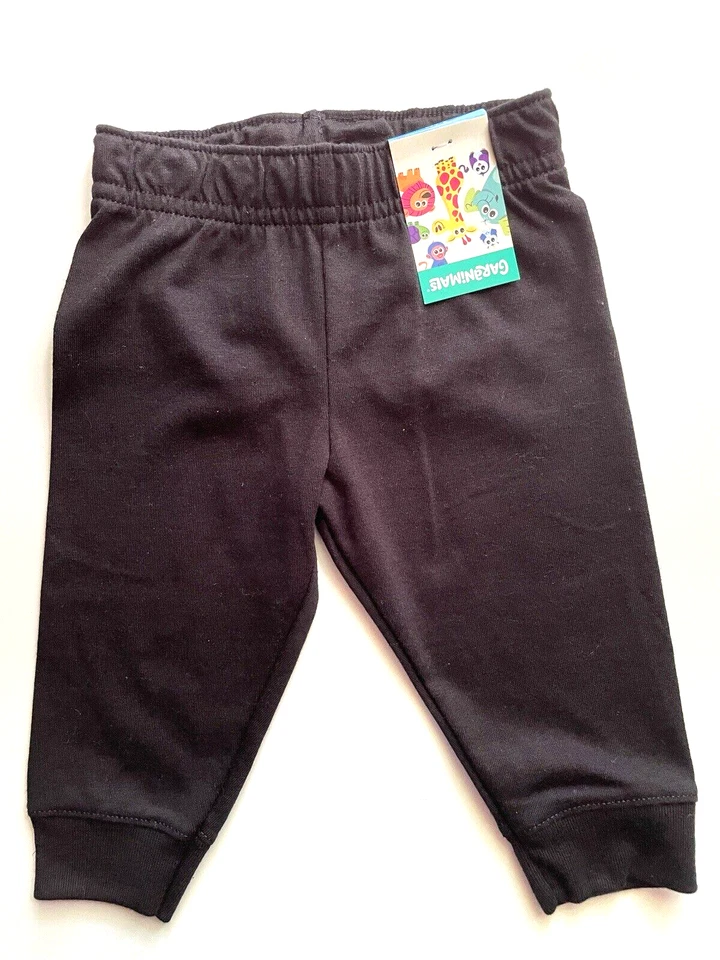 Pantalones Jogger Jersey Unisex Garanimals Talla 3-6 Meses Negros Ligeros Verano Foto 2 de 4