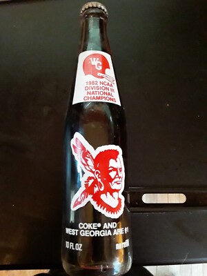Vintage Coca-Cola West Georgia 1982 NCAA Champs Rare Coke Bottle Glass Unopened
