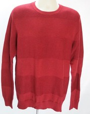 Men's Banana Republic Cotton Sweater Size L Red Crew Neck Ribbed Pattern LS NWT