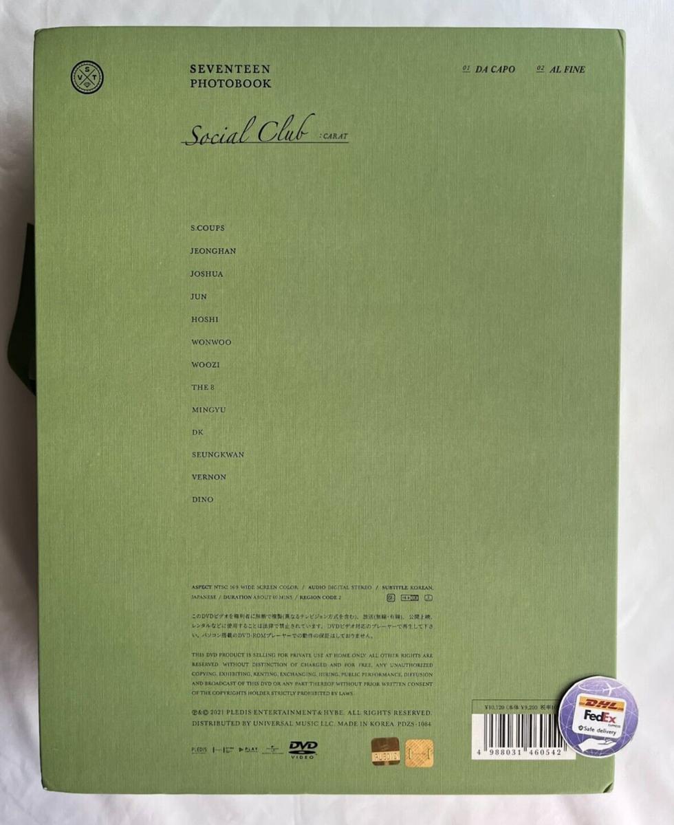 SEVENTEEN SOCIAL CLUB CARAT SET PHOTOBOOK DVD BADGE 01 Da SEVENTEEN SOCIAL CLUB CARAT SET PHOTOBOOK DVD BADGE 01 Da