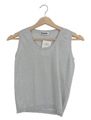 Jil Sander Damen Pullunder Grau Gr. S Minimalistisch Ärmellos