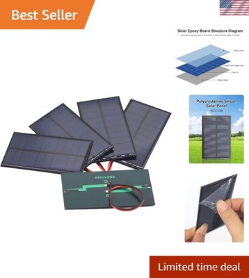 Versatile 5PCS Photovoltaic Solar Panels - Compact 5V 200mA Cells for Custom Use