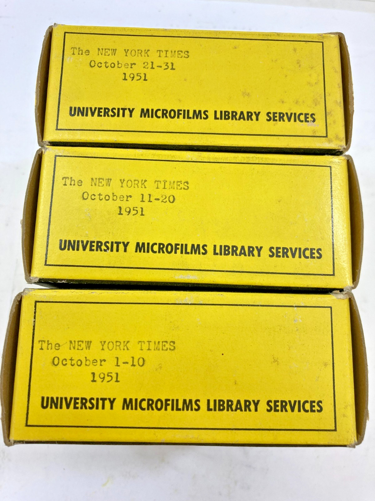 October 1951 ~ The Complete Month Of The New York Times On Microfilm