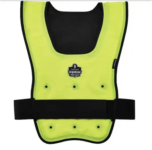 Ergodyne Unisex Dry Evaporative Cooling Vest L/XL Elastic Waist Nylon in Lime - product listing photo