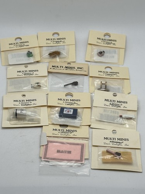 #ad Multi Minis Bathroom Accessory Lot Of 11 New Dollhouse 1:12 Decor $20.00