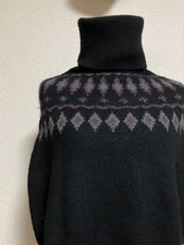 Rare Sacai Nordic Pattern Turtleneck Poncho Wool Mix Japan