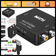 RCA to HDMI Converter 1080P AV Adapter for N64 Wii PS2 Xbox VHS VCR DVD, PAL/NTS