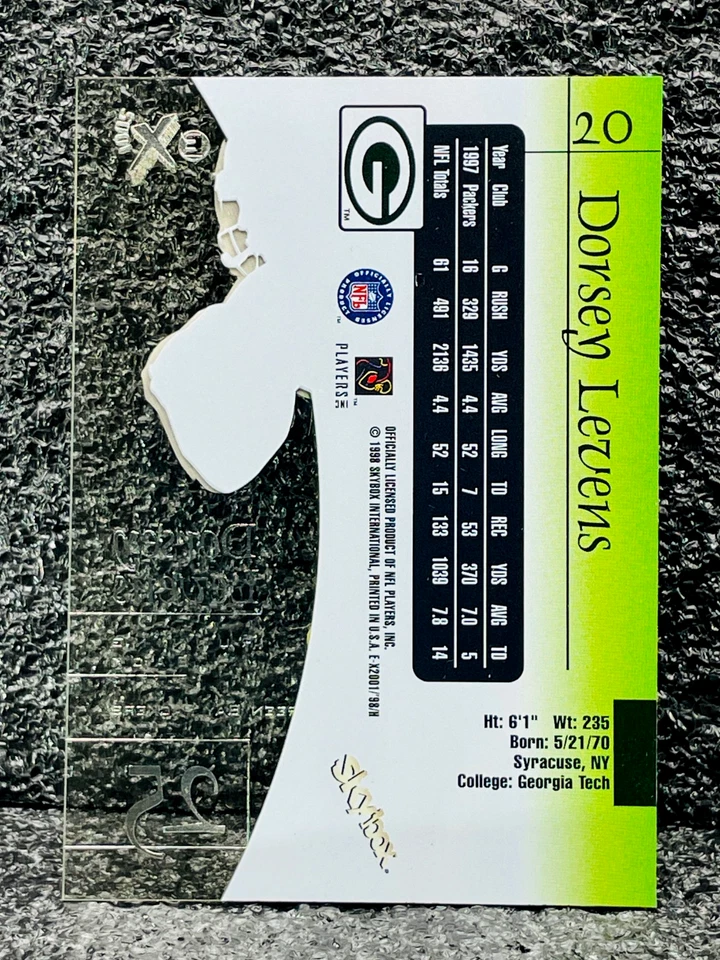 1998 Skybox EX 2001 Football - DORSEY LEVENS #20 - ACETATE - GREEN BAY PACKERS - Image 2 of 2