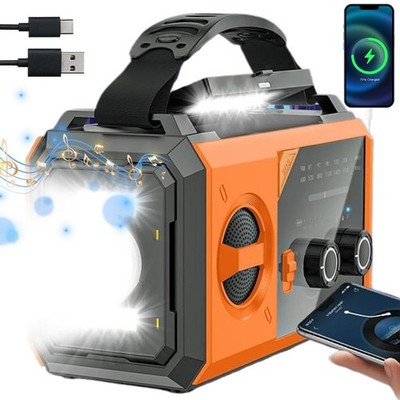 20000mAh Solar Kurbelradio Bluetooth 5.3 Notfall Power Bank LED Camping