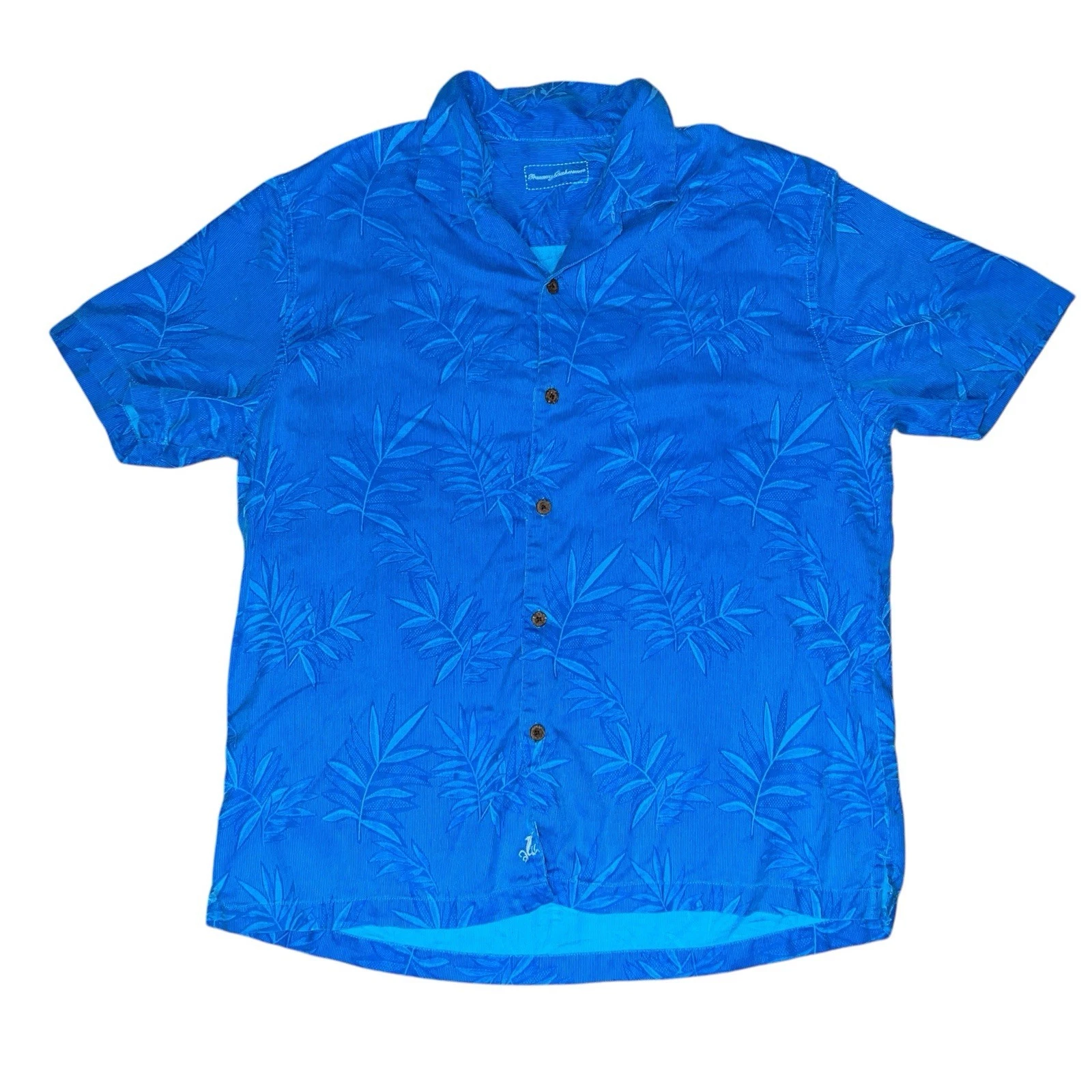 Tommy Bahama Men's XL Silk Luau Floral Camp Shirt in Blue