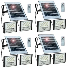 1-4PCS 300W LED Solar Flood Lights Outdoor Street Light Dusk to Dawn Wall Lamp