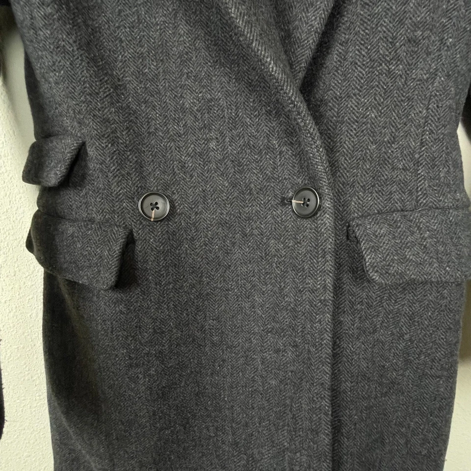 Abrigo Blazer Clásico Abercrombie & Fitch XS Gris Mezcla Lana Línea Larga para Mujer Foto 4 de 4