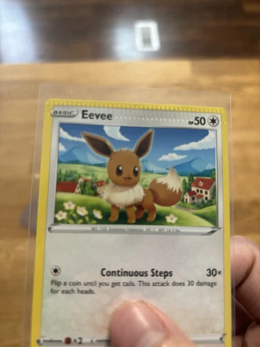 ERROR card Crimped Pokémon TCG Eevee Fusion Strike 205/264 Rare