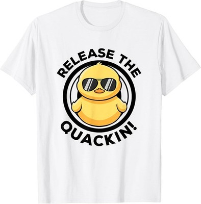 Release The Quackin I Love Duck Lovers Funny Yellow Duck T-Shirt