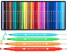 35 Dual Markers Pen for Adult Coloring Book, 1 Count Pack of 35 , Multicolor