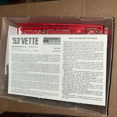 Monogram 1953 Corvette 6100 die cast kit NOB - Picture 7 of 10
