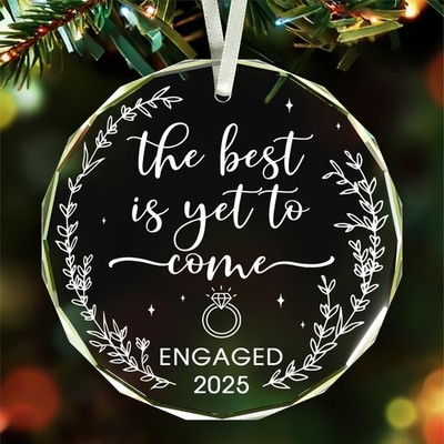 Engagement Gift for Couples 2025, Just Engaged Ornament, The Best is Yet to Come
