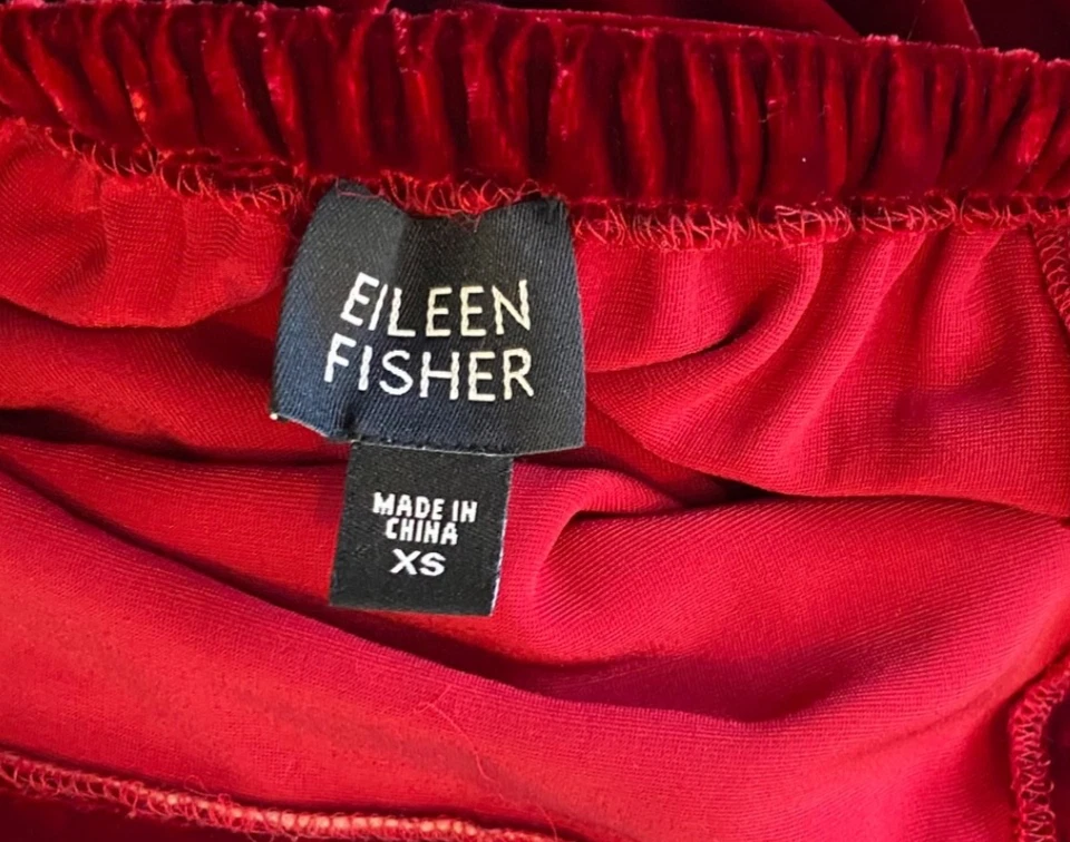Falda para mujer Eileen Fisher de terciopelo caprichosa vacaciones bruja roja talla XS Foto 3 de 4