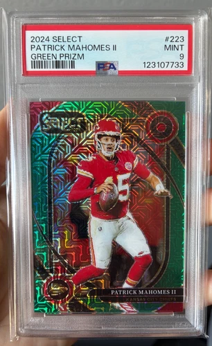 2024 Panini Select Patrick Mahomes Green Mojo /5 PSA 9