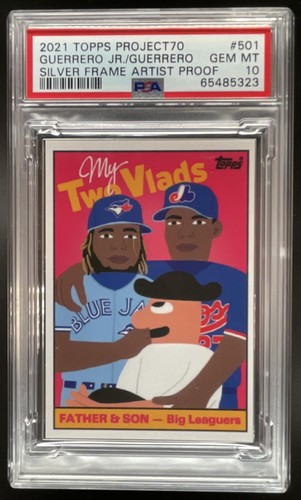 2021 Topps Project70 Vladimir Guerrero Jr. Sr. Artist Proof Frame #/51 PSA 10