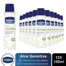 Vaseline Proderma Anti Perspirant Deodrant, Aloe Fresh, 150 ml, 12 Pack