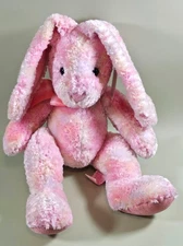RAINBOW 14" Russ Berrie Tie Dye Pastel Sherbert Plush Bunny Rabbit Flop Ears Tag