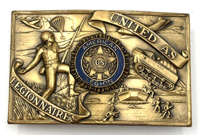 American Legion Commemorative Belt Buckle United as Legionnaires Vintage