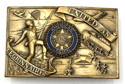 American Legion Commemorative Belt Buckle United as Legionnaires Vintage