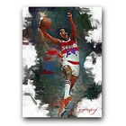 Moses Malone #6 Art Card Limited 13/50 Edward Vela Signed (Philadelphia 76ers)